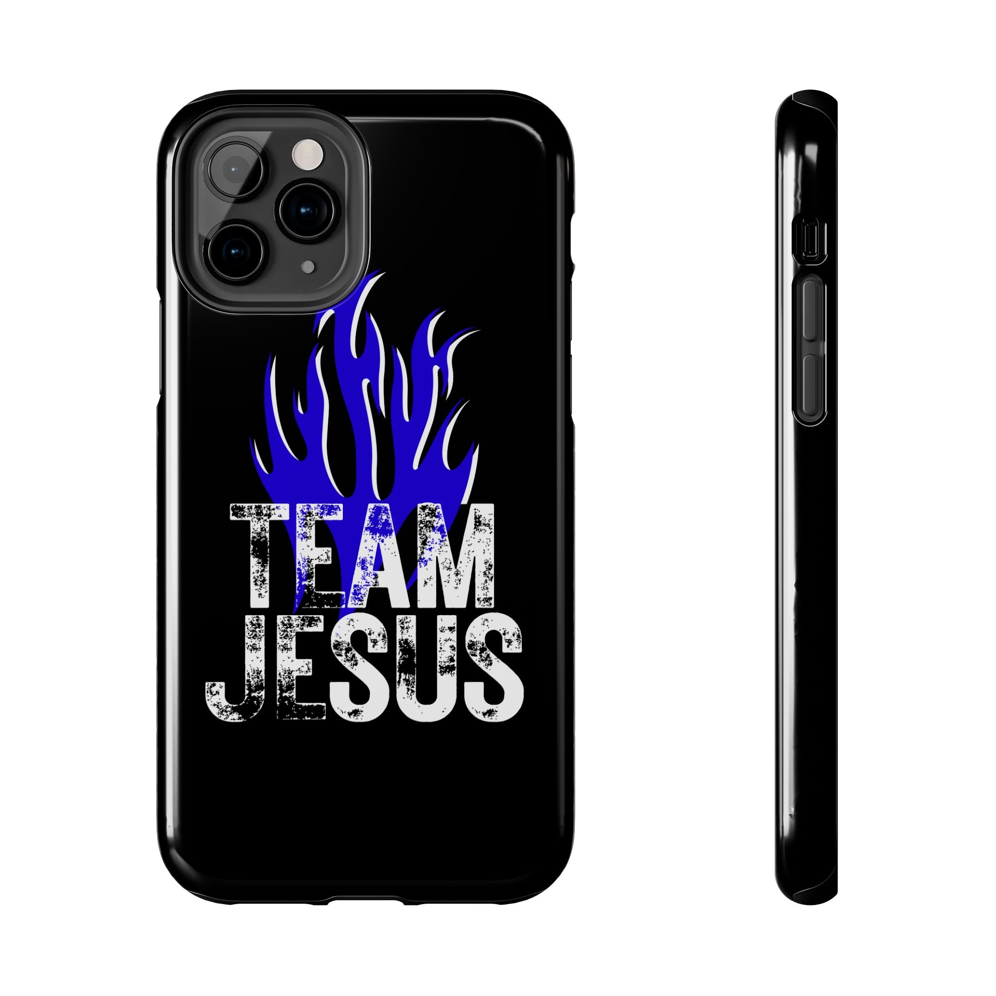 Team Jesus Phone Case — Blue Flame Christian Protective Case