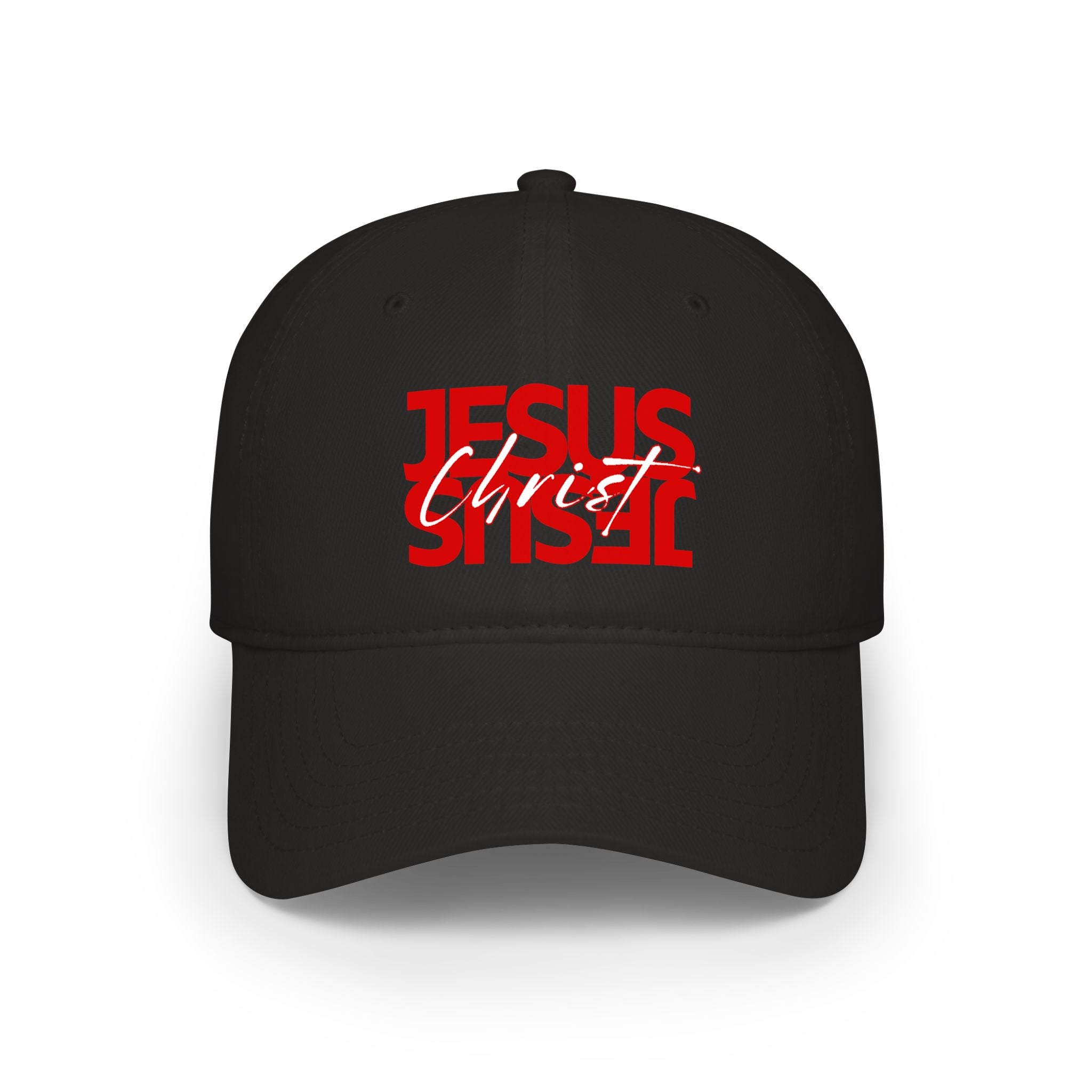 Jesus Christ Baseball Cap - Bold Red Faith Low Profile Hat