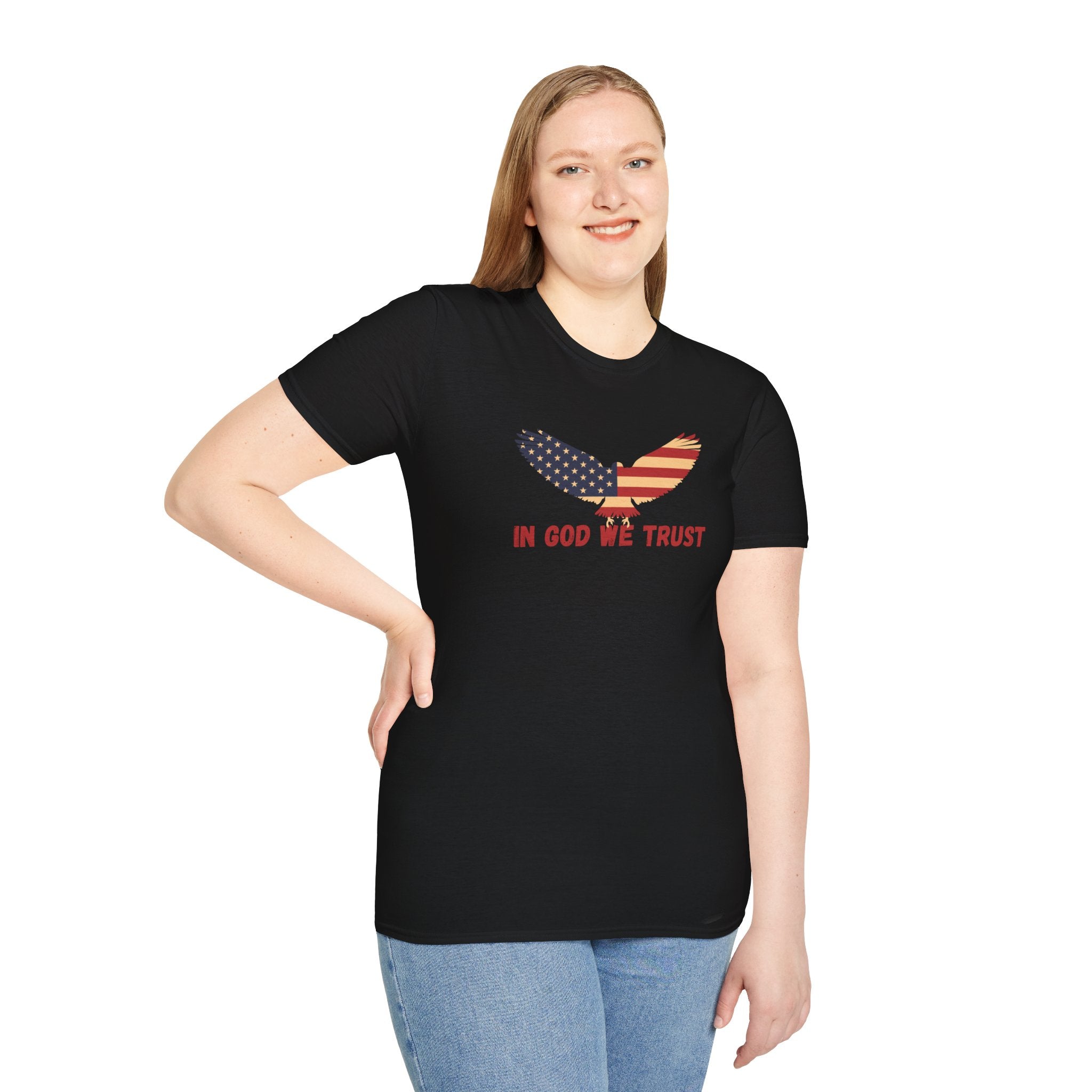 In God We Trust Eagle T-Shirt — Make America Christian Again Cross Tee