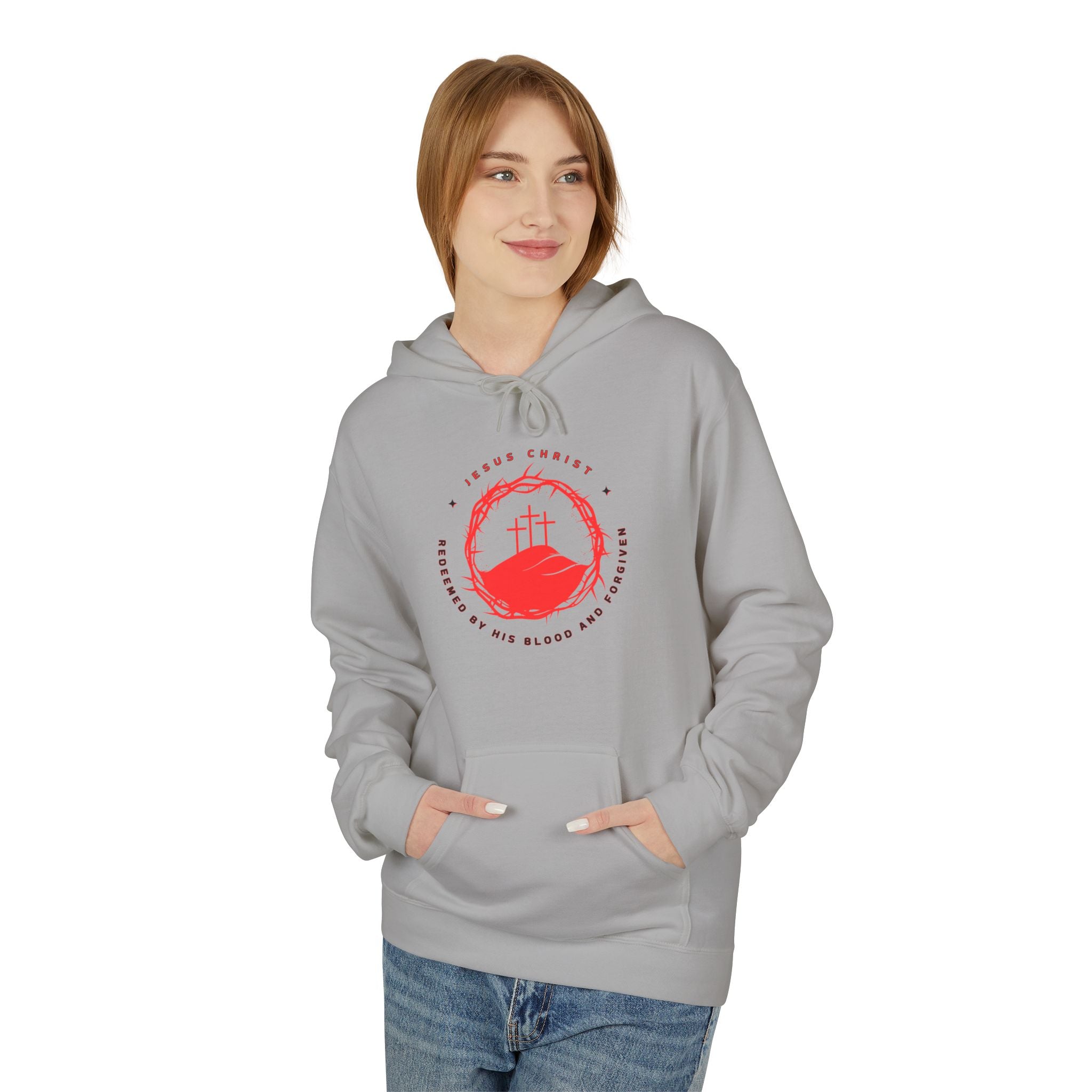 Jesus Christ Crown of Thorns Calvary Hoodie-Redeemed By His Blood and Forgiven