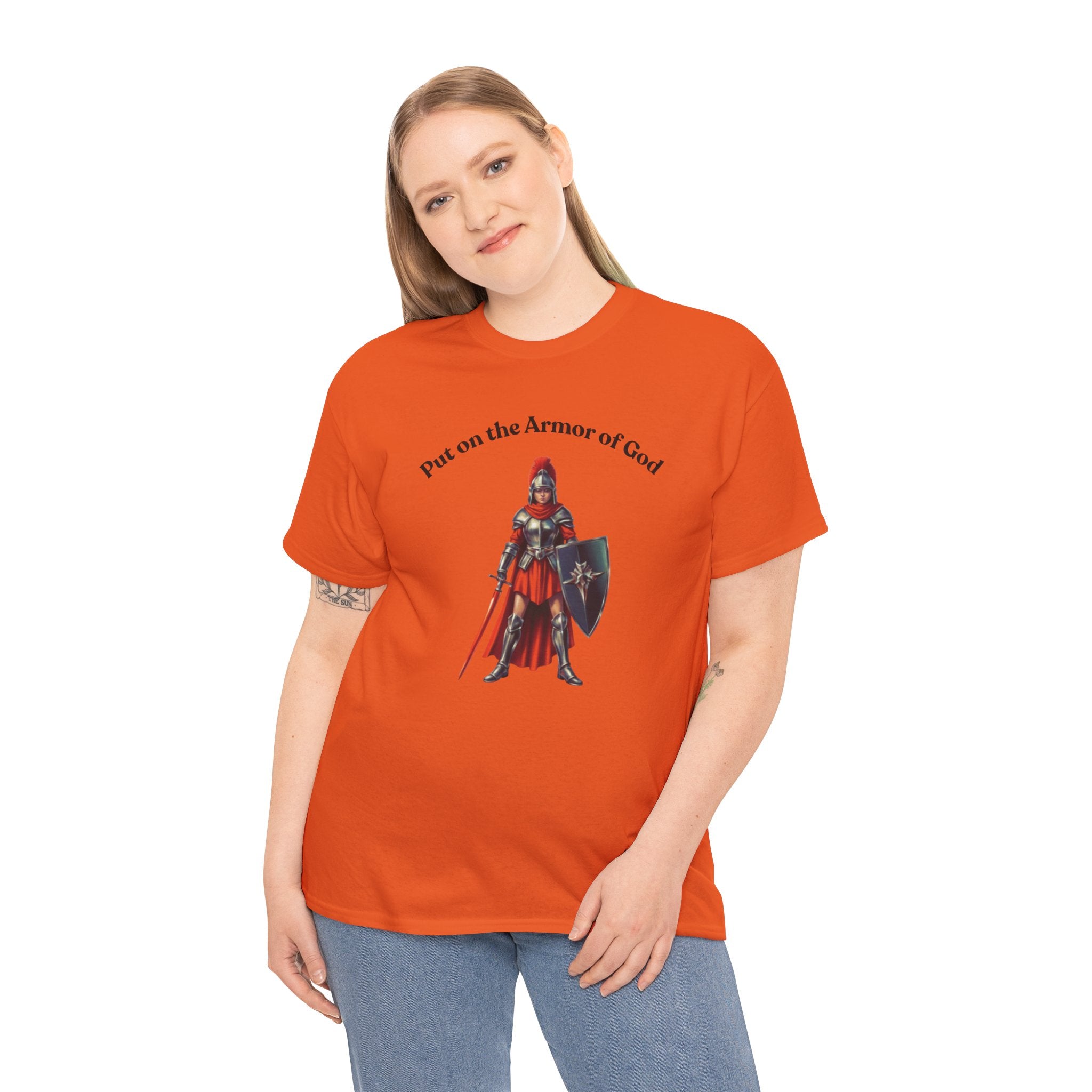Christian Armor T-Shirt — "Put on the Armor of God" Women's Faith Tee