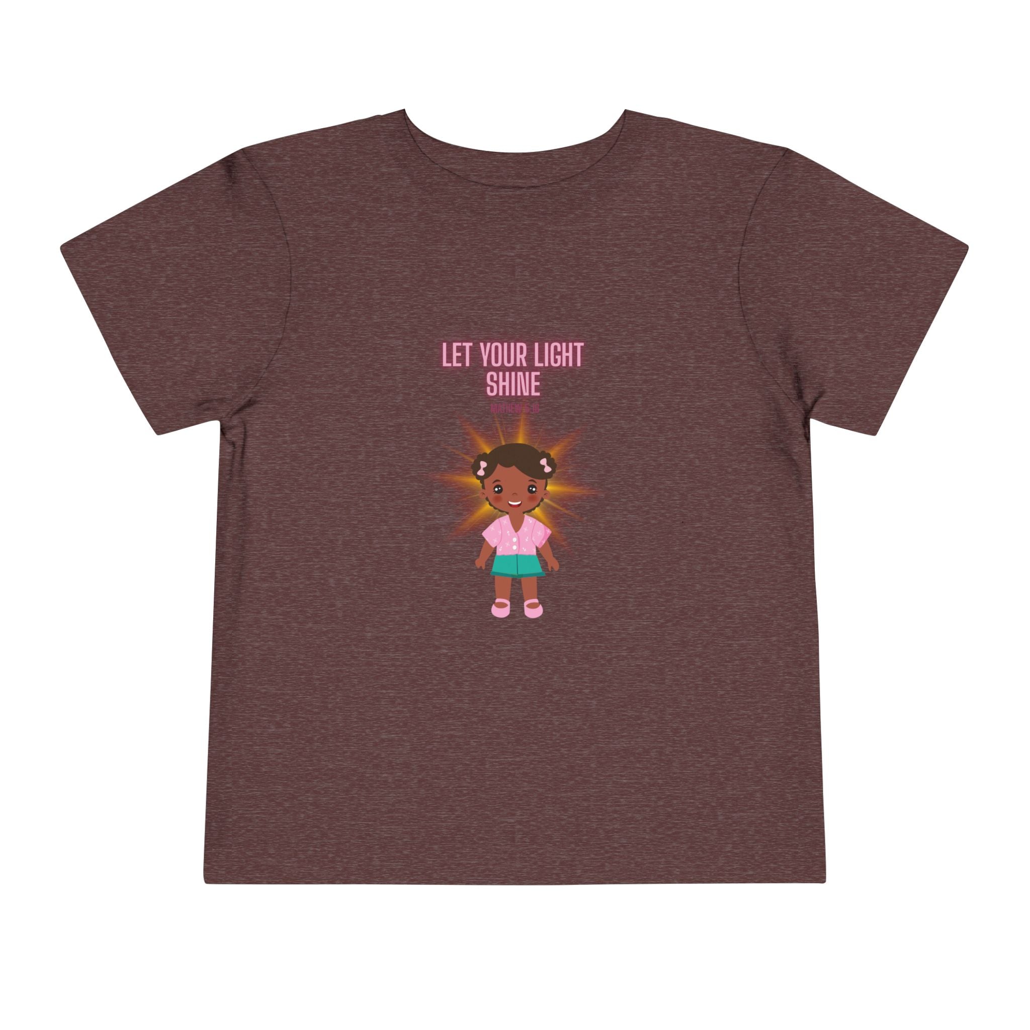 Toddler Tee — "Let Your Light Shine" Cute Girl Graphic