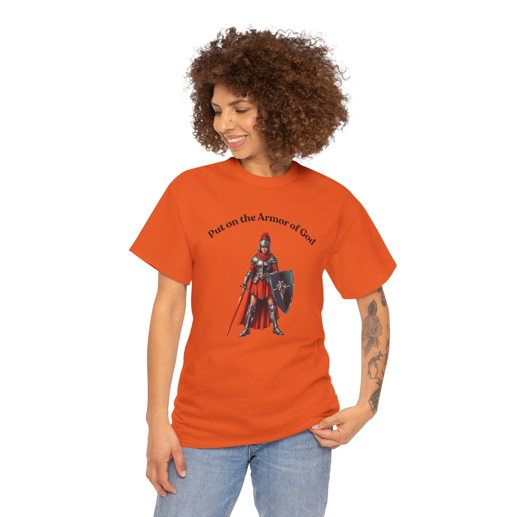 Christian Armor T-Shirt — "Put on the Armor of God" Women's Faith Tee