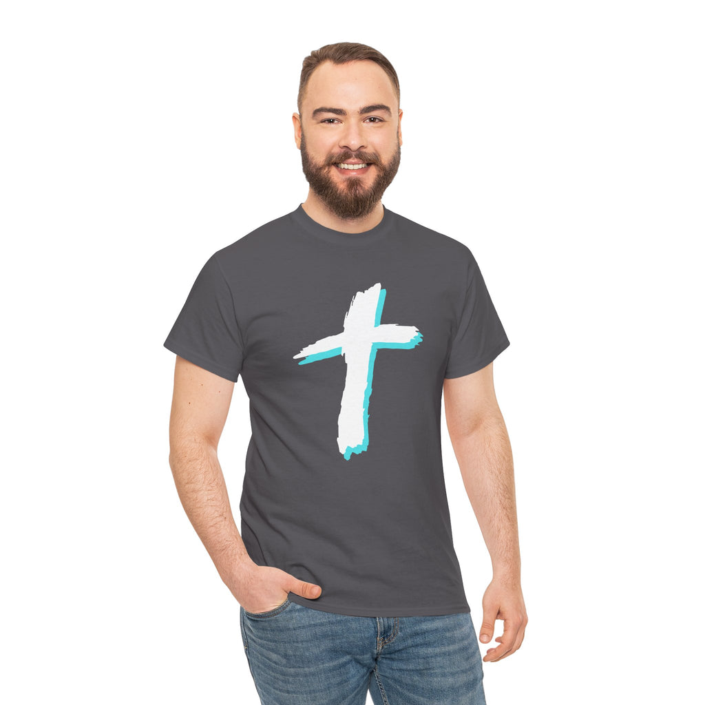 Christian Cross T-Shirt — “Ask Me About Jesus” Faith Tee