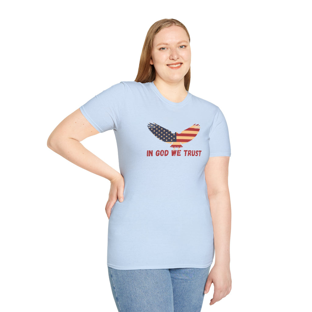 In God We Trust Eagle T-Shirt — Make America Christian Again Cross Tee