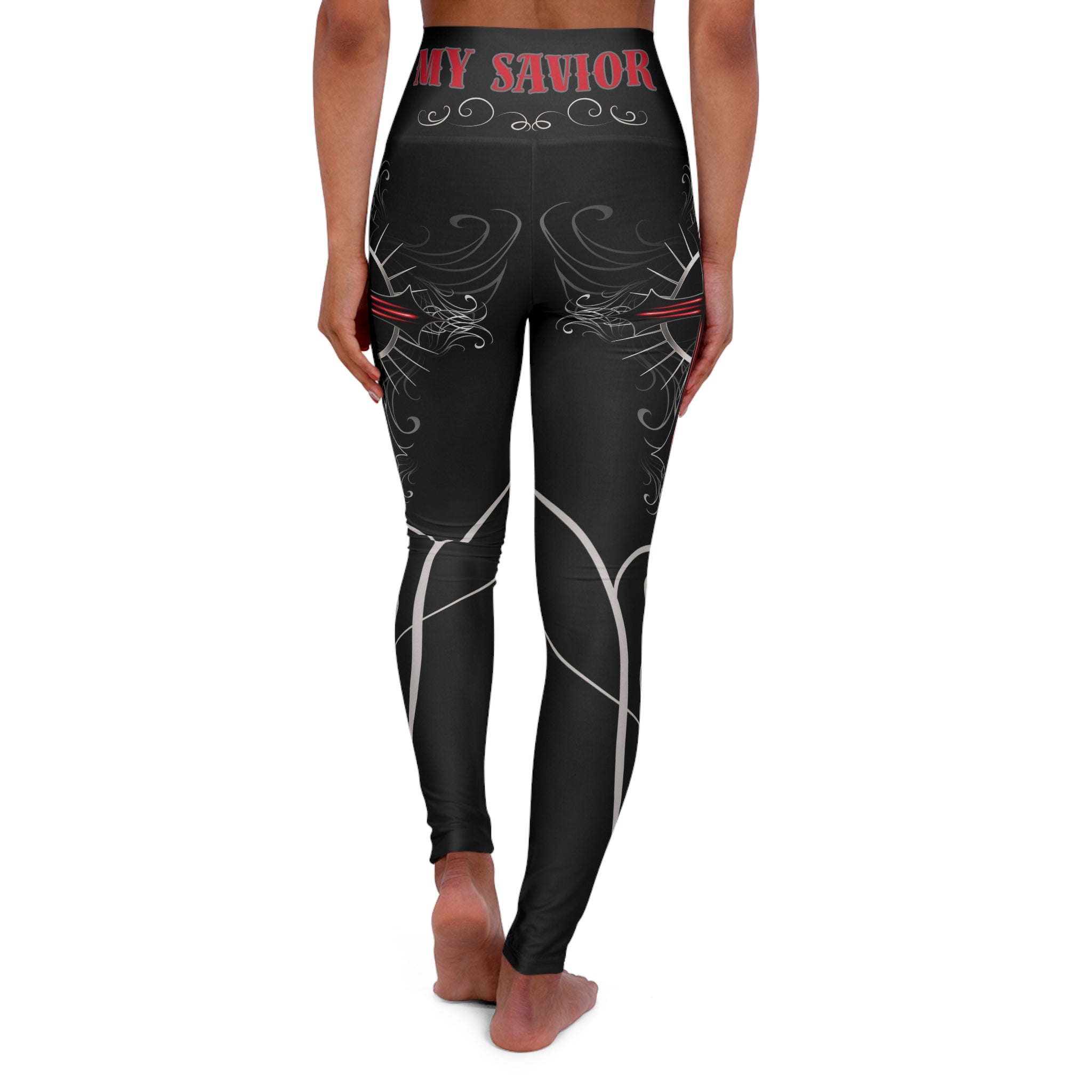 Jesus My Savior High-Waist Leggings — Christian Faith Workout Leggings