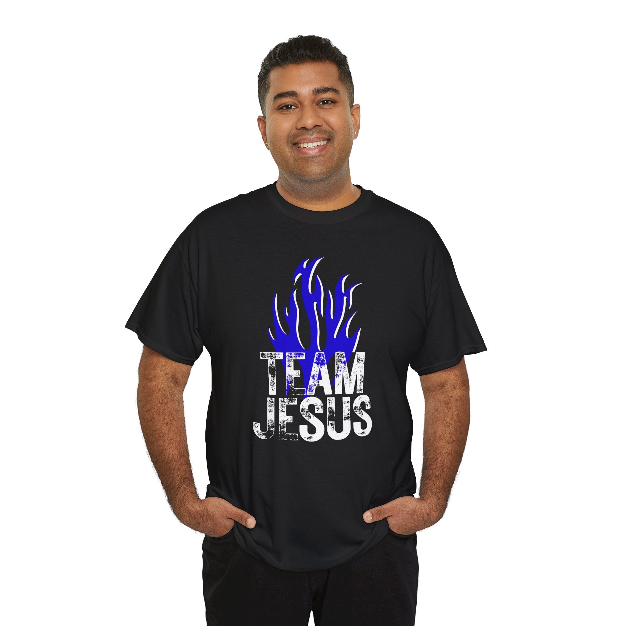 Team Jesus Flame Graphic Tee — Faith-Based Christian T-Shirt