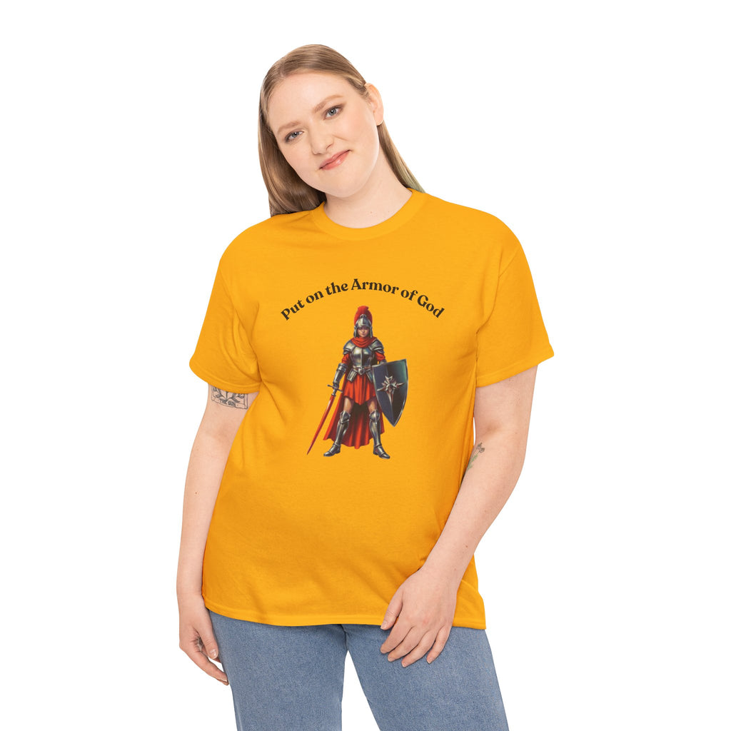 Christian Armor T-Shirt — "Put on the Armor of God" Women's Faith Tee