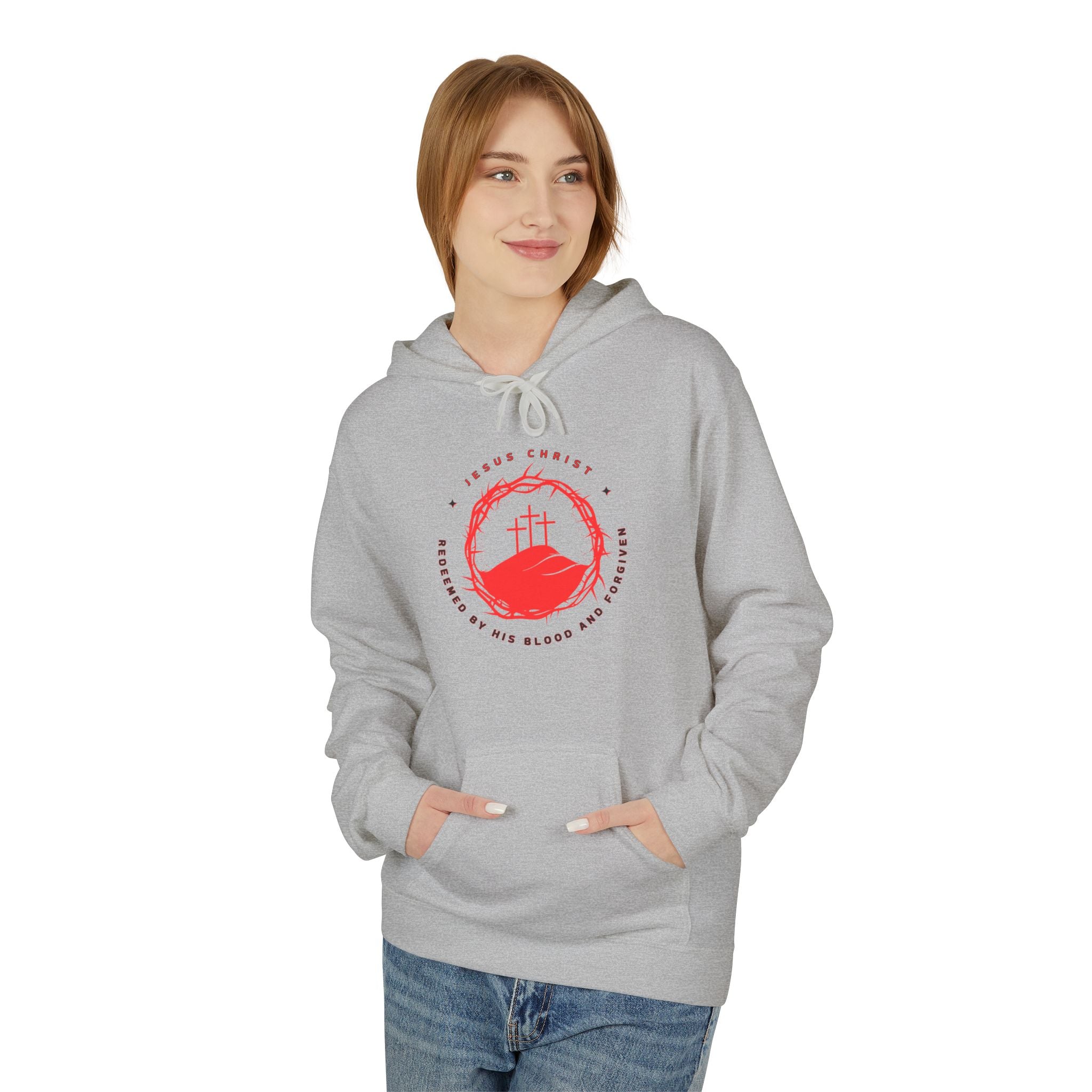 Jesus Christ Crown of Thorns Calvary Hoodie-Redeemed By His Blood and Forgiven