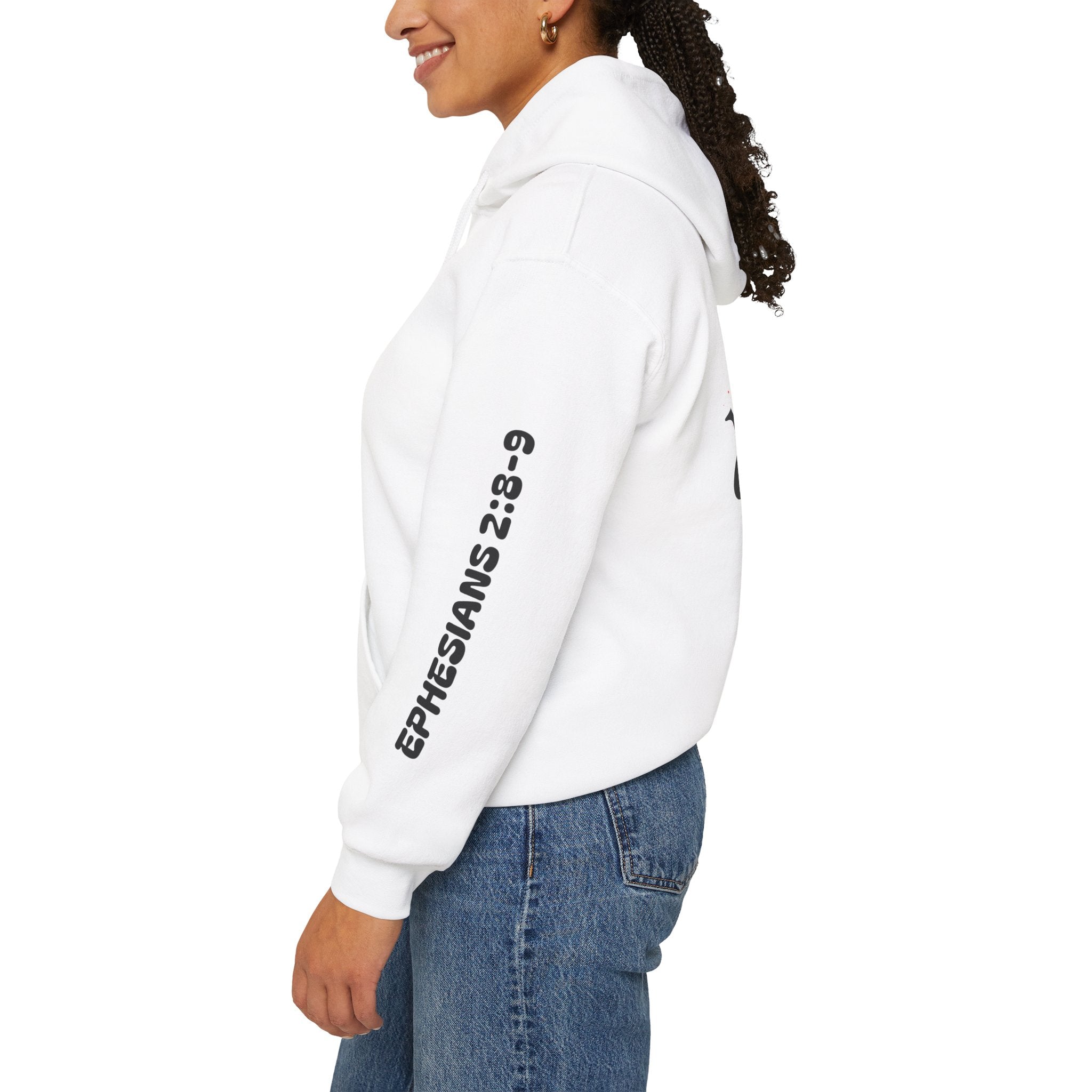 Saved By Grace Hoodie — Christian Cross Faith Pullover