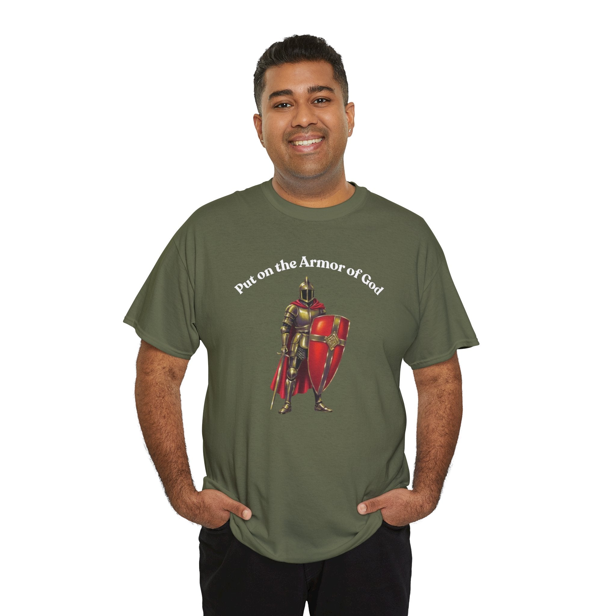 Christian Armor of God T-Shirt — Men's "Put on the Armor of God" Bible Verse Tee