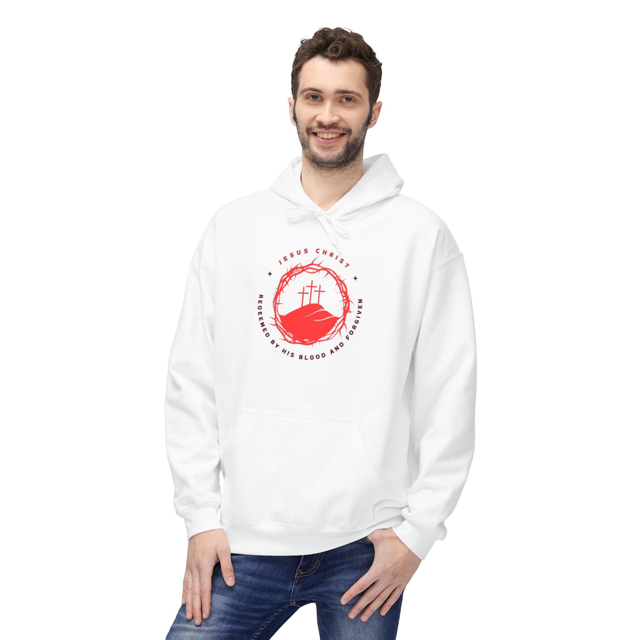 Jesus Christ Crown of Thorns Calvary Hoodie-Redeemed By His Blood and Forgiven