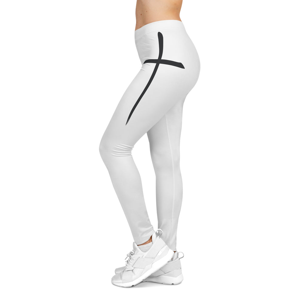 Jesus is My Vibe Script Cross Leggings — Christian Faith Graphic Leggings