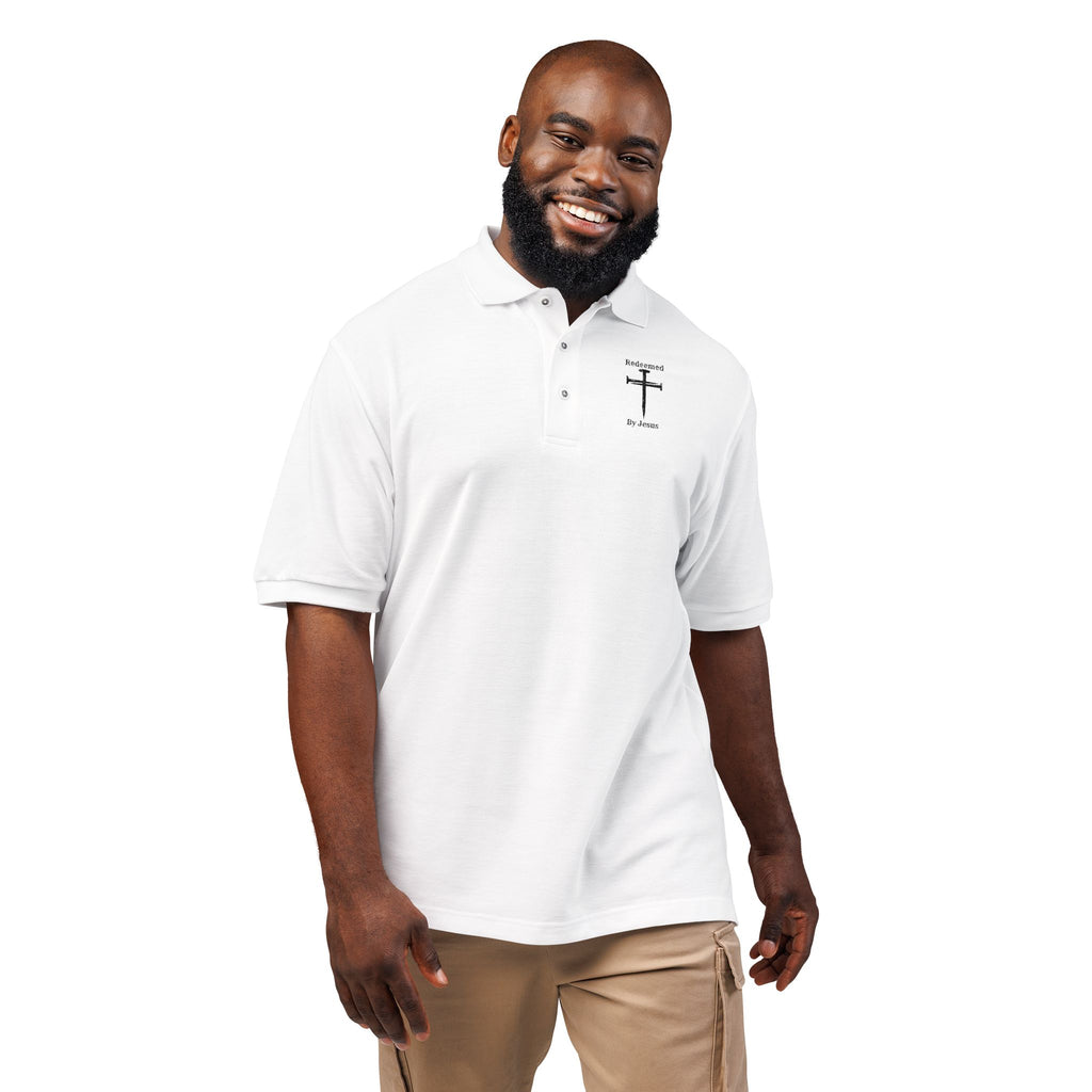 Embroidered Cross Polo Shirt — Faith-Inspired Men's Logo Polo