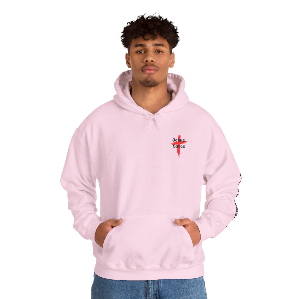 Saved By Grace Hoodie — Christian Cross Faith Pullover