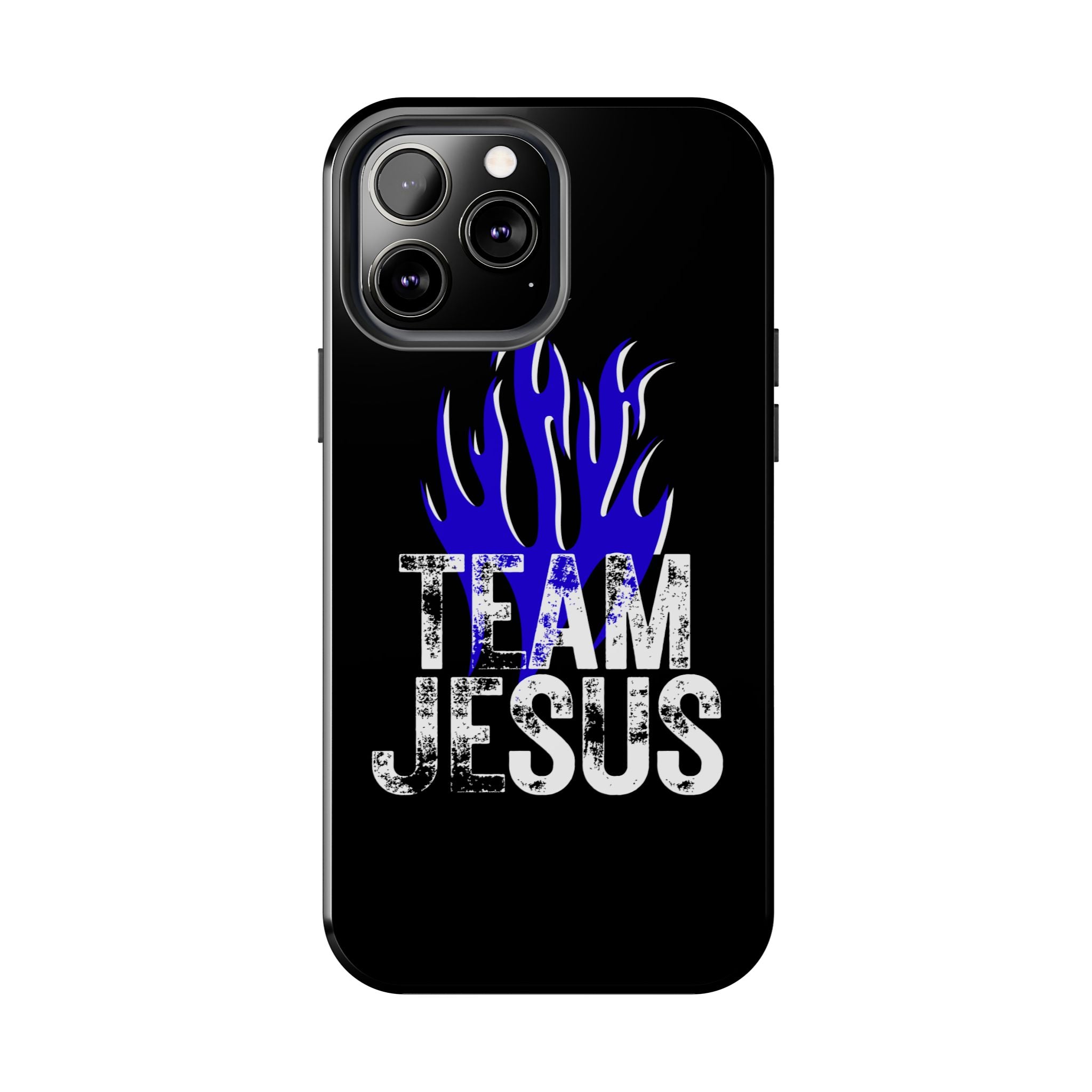 Team Jesus Phone Case — Blue Flame Christian Protective Case
