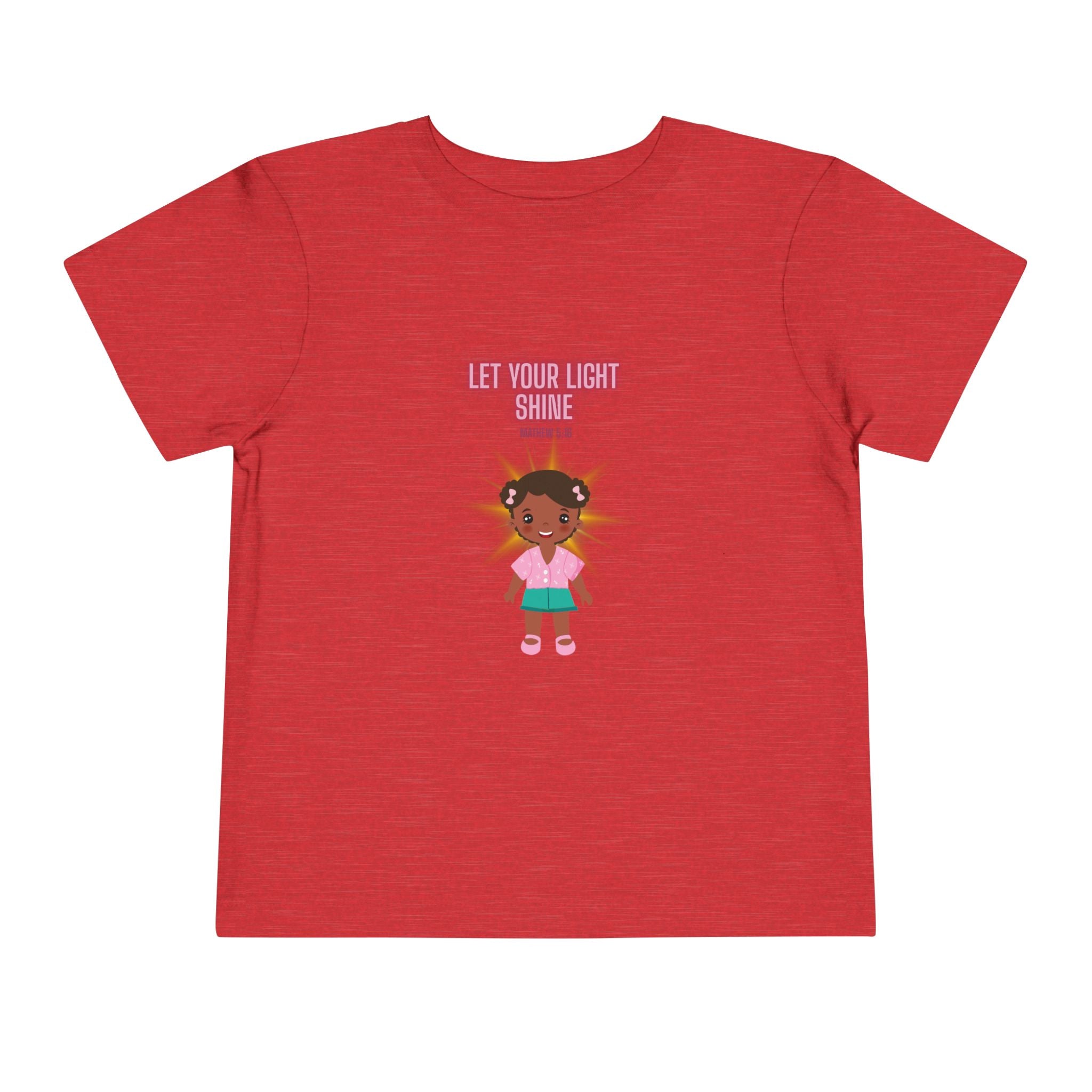Toddler Tee — "Let Your Light Shine" Cute Girl Graphic