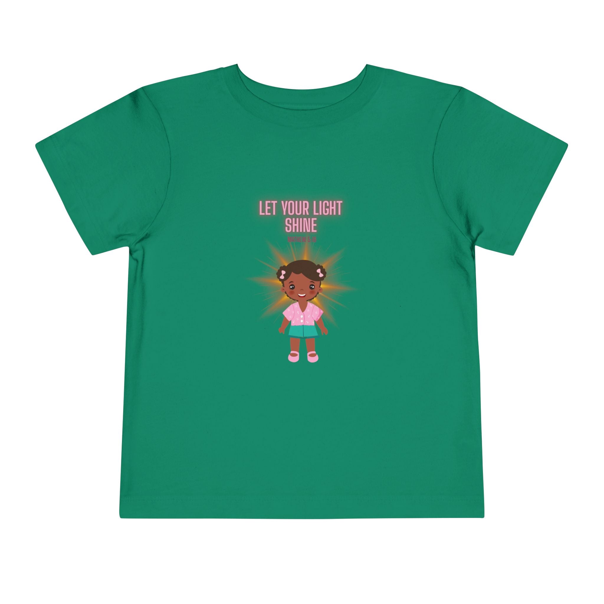Toddler Tee — "Let Your Light Shine" Cute Girl Graphic