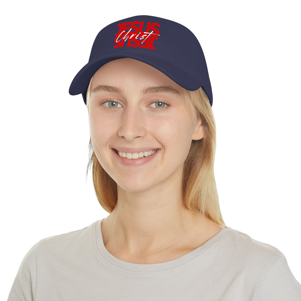 Jesus Christ Baseball Cap - Bold Red Faith Low Profile Hat