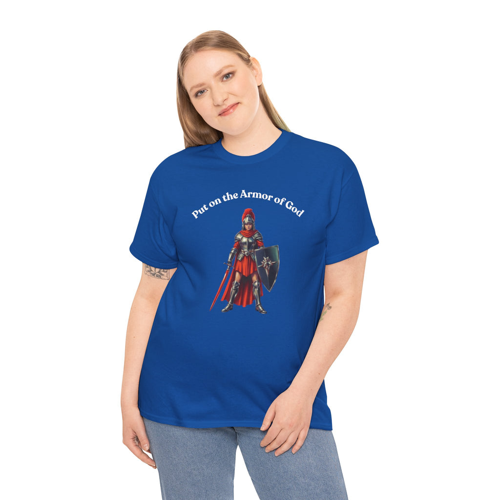 Christian Armor T-Shirt — "Put on the Armor of God" Women's Faith Tee