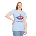 Patriotic Eagle T-Shirt — "May God Bless America" Flag Cross Graphic