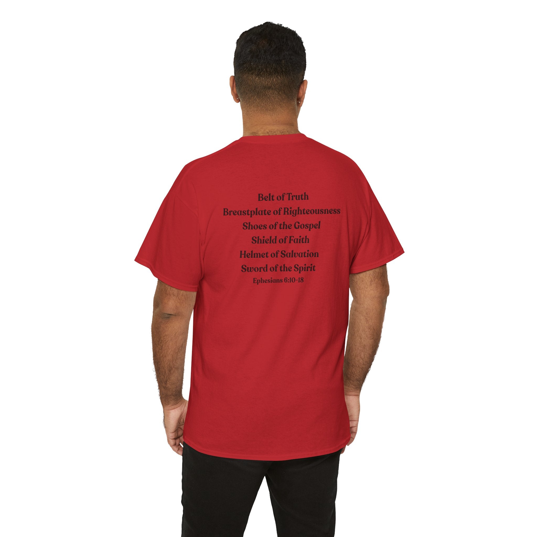 Christian Armor of God T-Shirt — Men's "Put on the Armor of God" Bible Verse Tee
