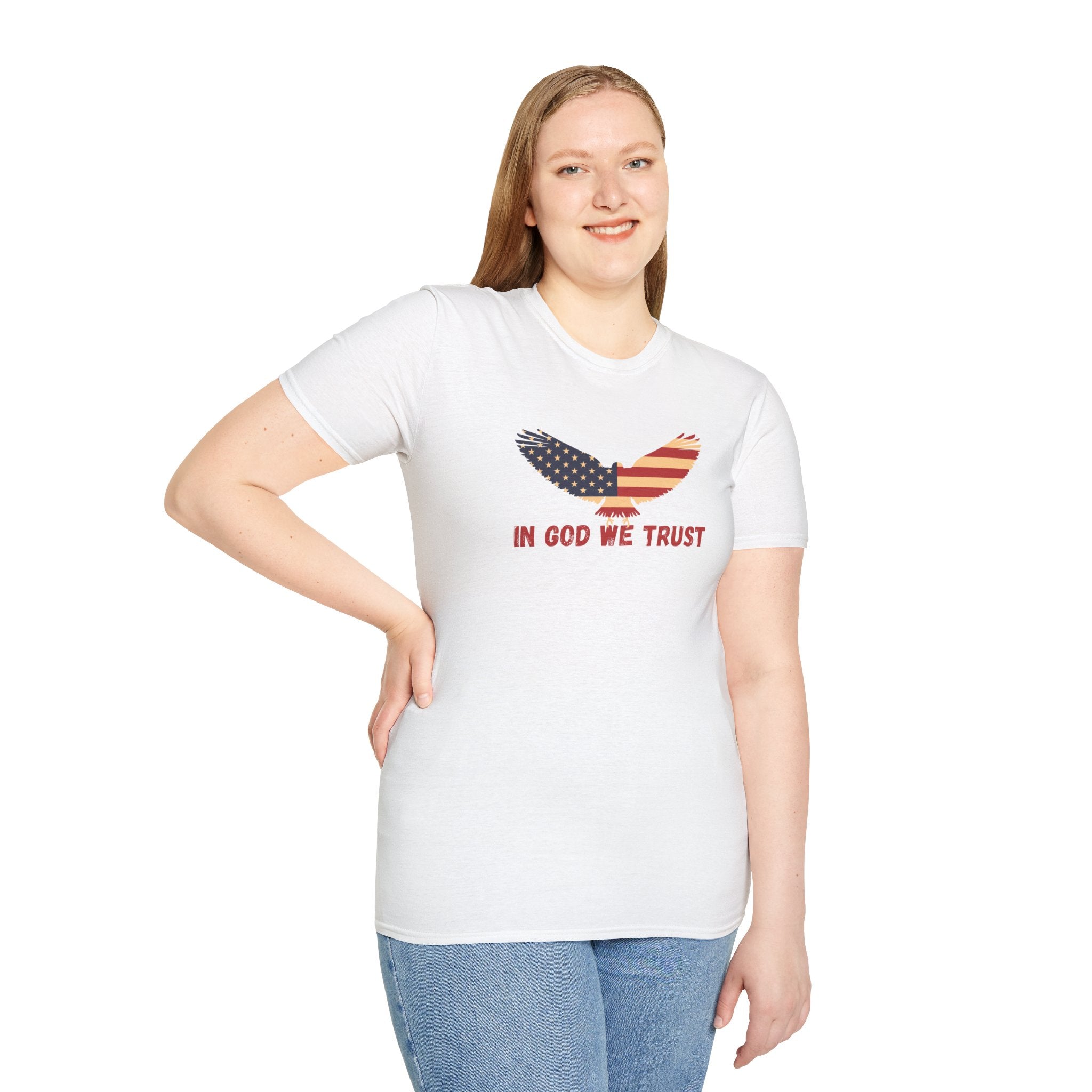 In God We Trust Eagle T-Shirt — Make America Christian Again Cross Tee