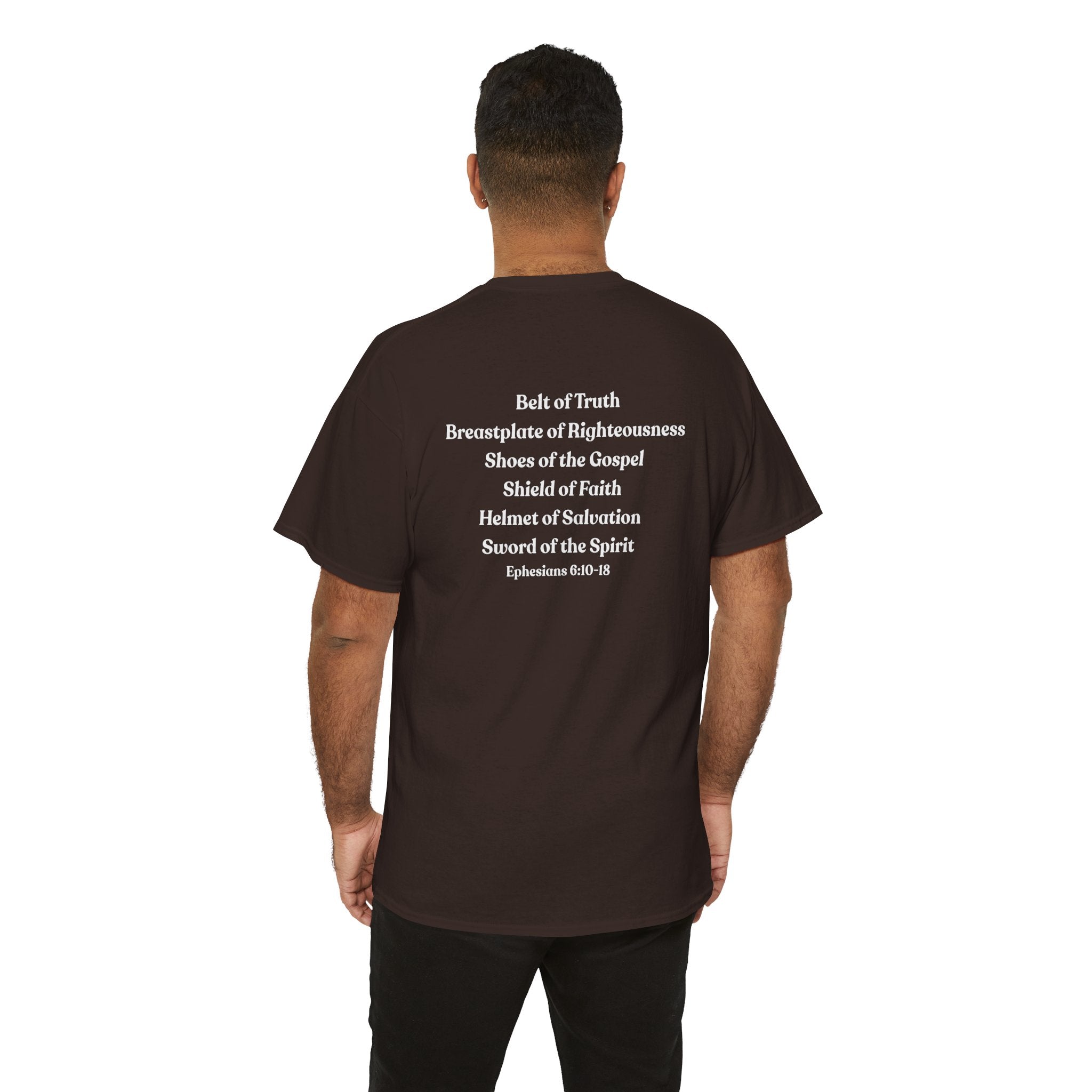 Christian Armor of God T-Shirt — Men's "Put on the Armor of God" Bible Verse Tee
