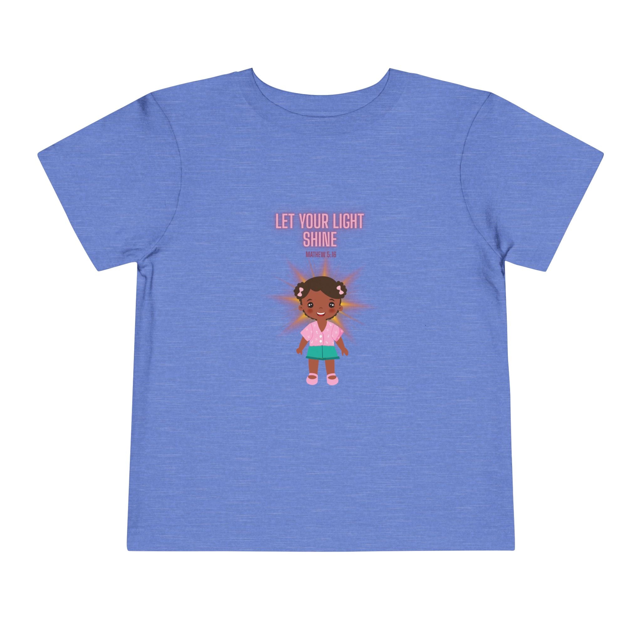 Toddler Tee — "Let Your Light Shine" Cute Girl Graphic