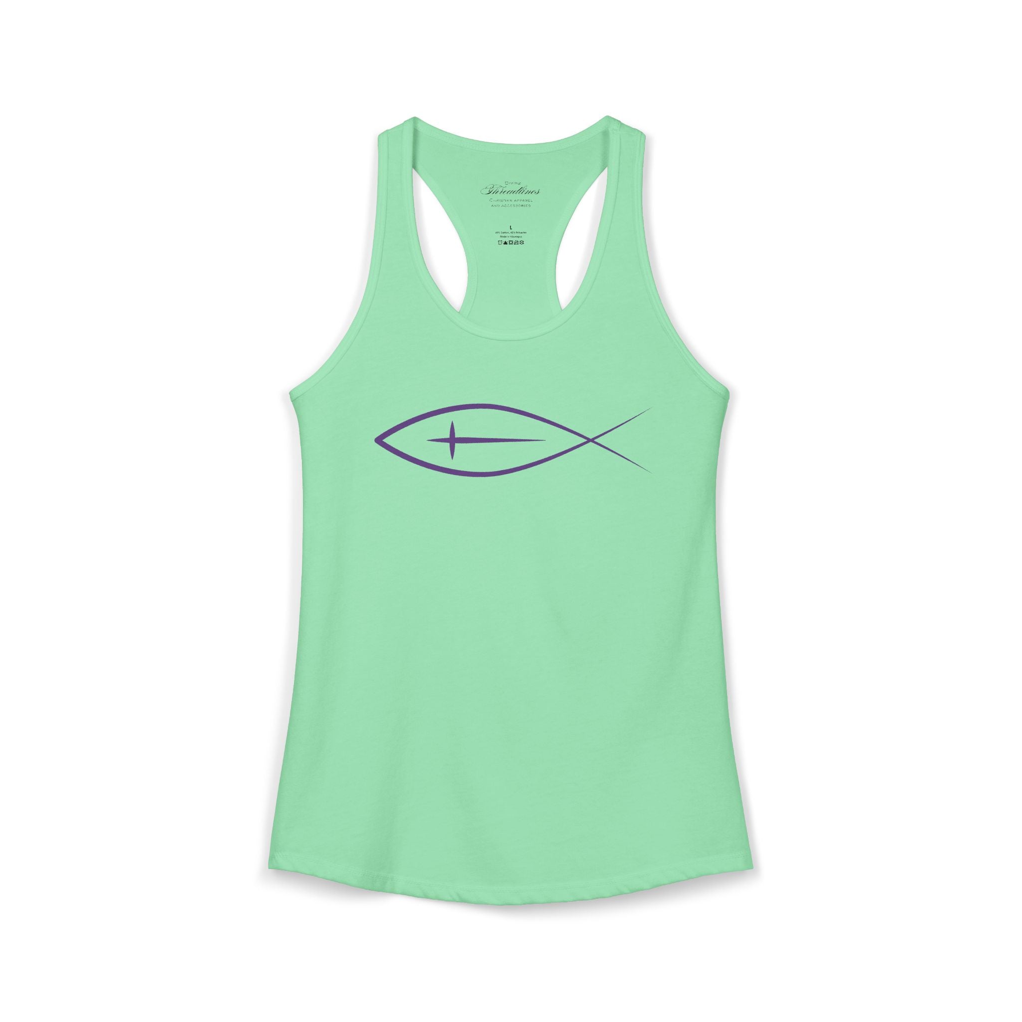 Christian Fish & Cross Racerback Tank — Women's Faith Tank Top