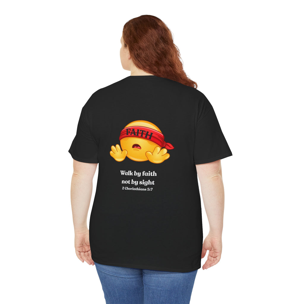 Faith Emoji Tee — “Walk by faith not by sight” Christian Graphic T-Shirt