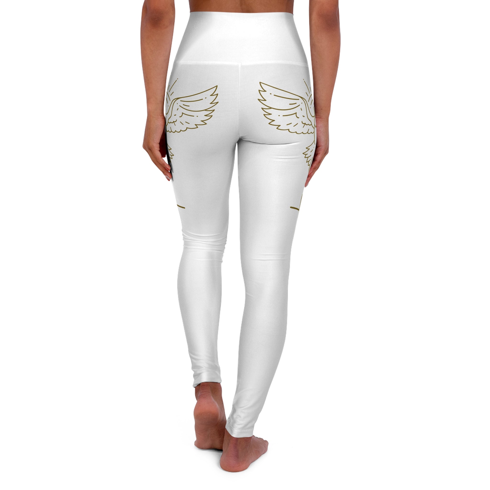 Christian High-Waist Leggings — Holy Spirit Dove & Cross All-Over Print