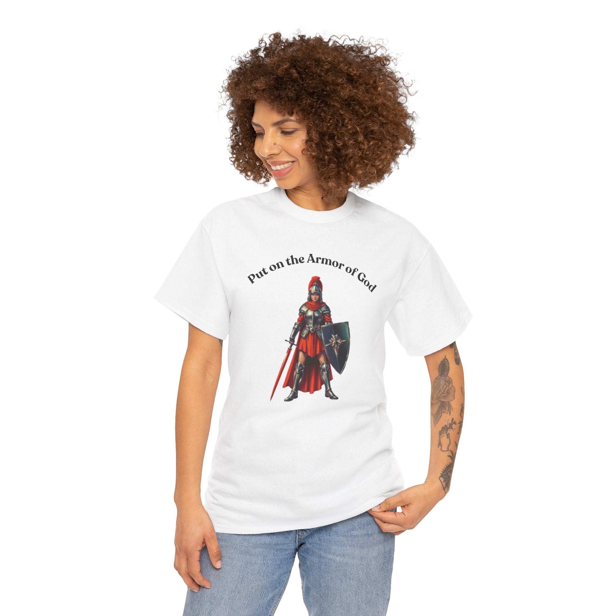 Christian Armor T-Shirt — "Put on the Armor of God" Women's Faith Tee
