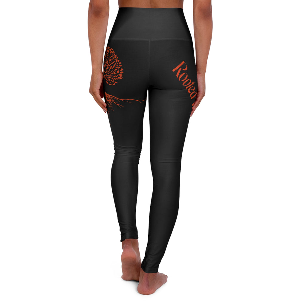 Christian Tree of Life High-Waisted Leggings — "Rooted in Jesus" AOP