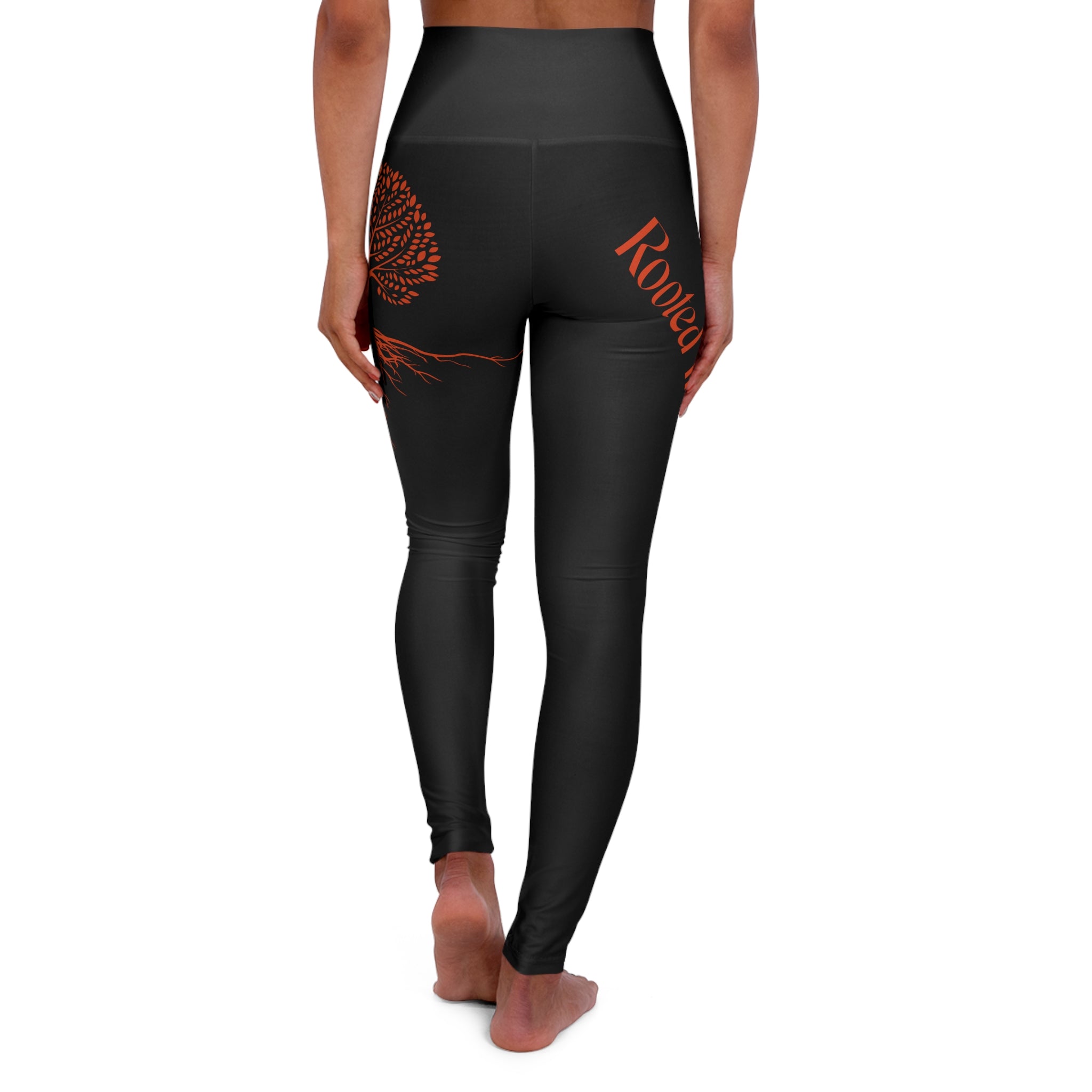 Christian Tree of Life High-Waisted Leggings — "Rooted in Jesus" AOP