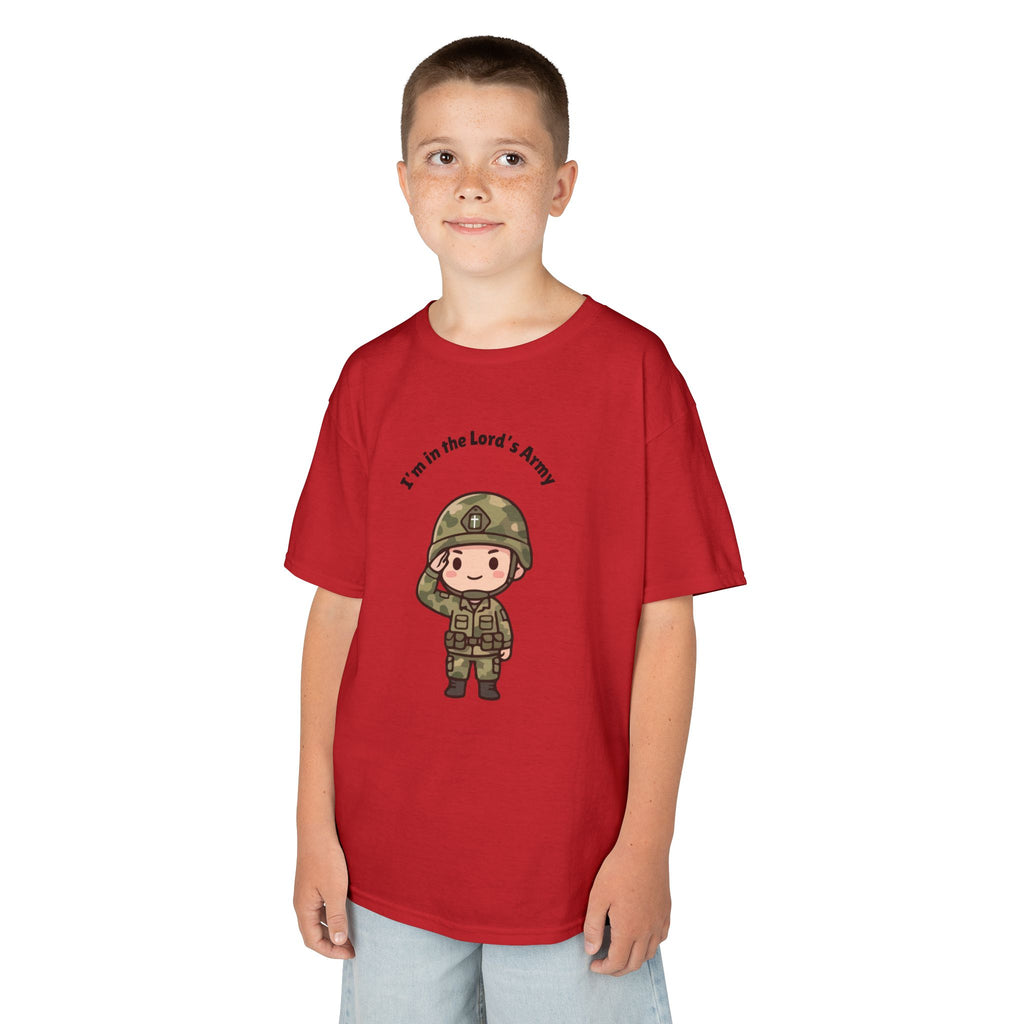 Kids Military Tee — Cute Soldier Illustration with "I'm in the Lord's Army"