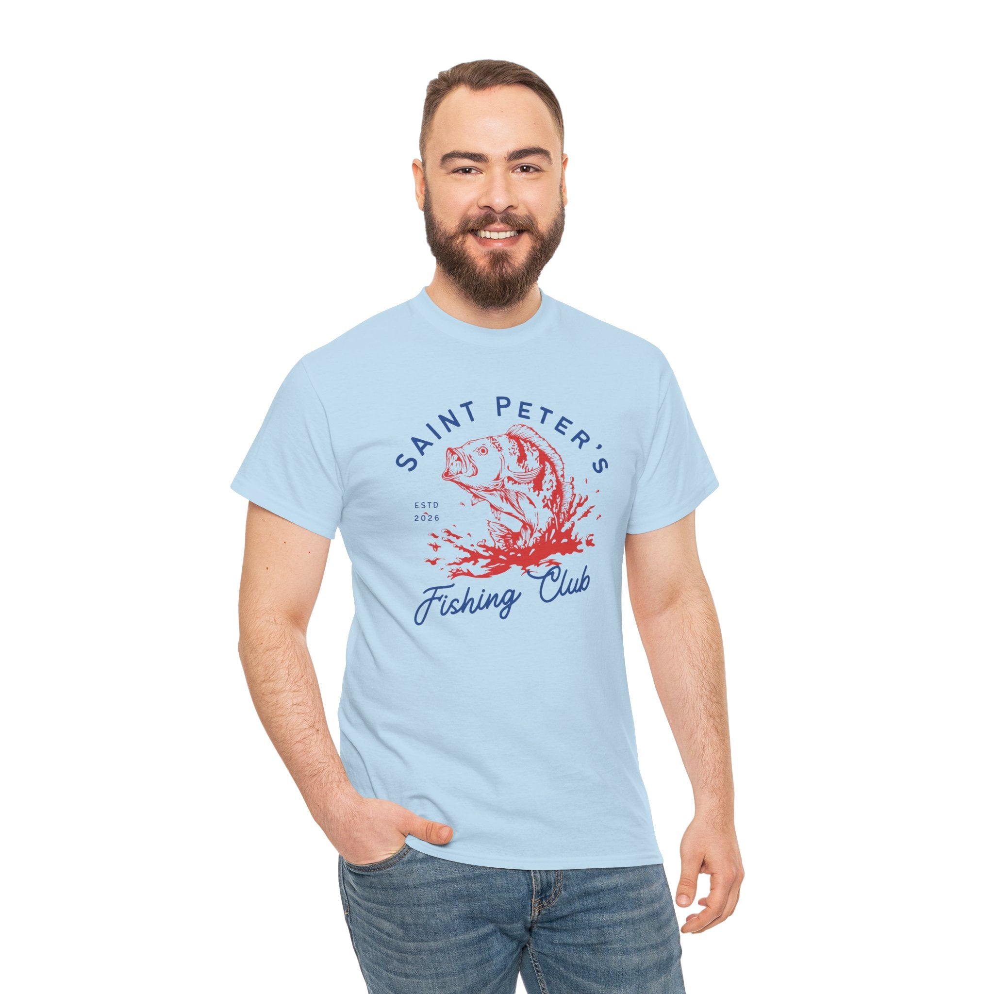 Saint Peter's Fishing Club T-Shirt — 'Follow Me I Will Make You Fishers of Men' Christian Fishing Tee