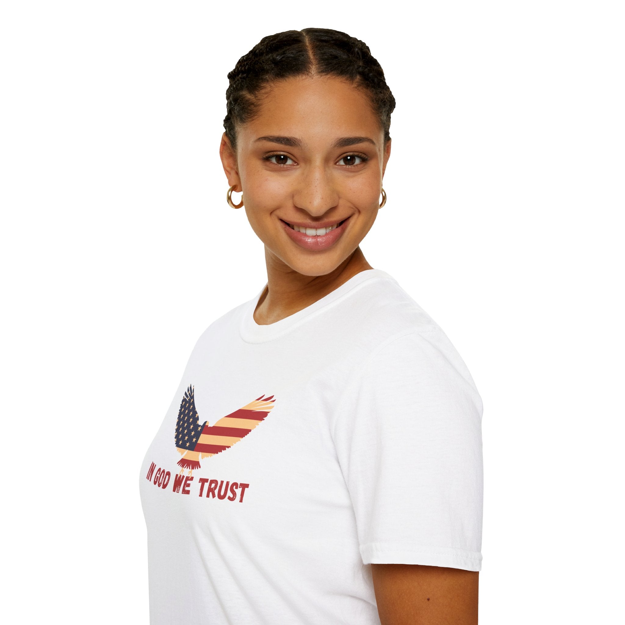 In God We Trust Eagle T-Shirt — Make America Christian Again Cross Tee