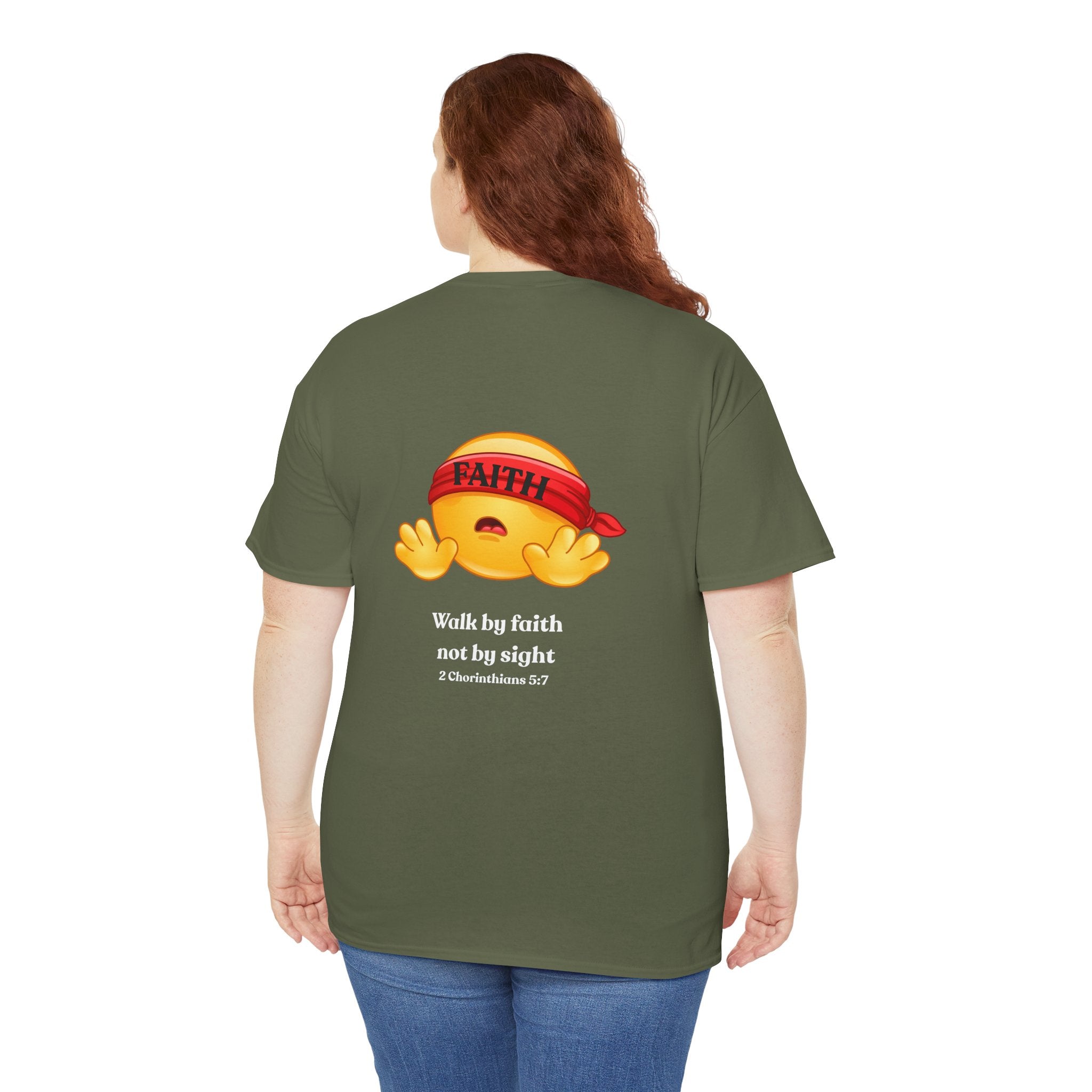 Faith Emoji Tee — “Walk by faith not by sight” Christian Graphic T-Shirt