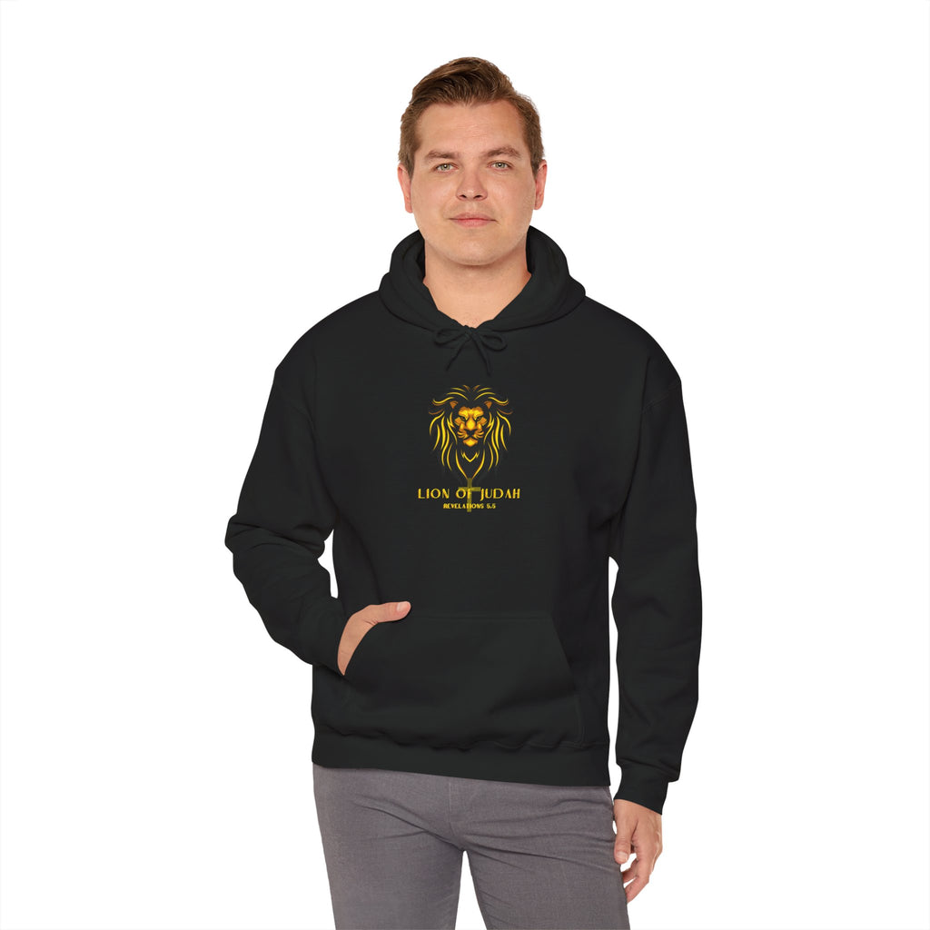 Lion of Judah Hoodie — Gold Lion Graphic Christian Sweatshirt