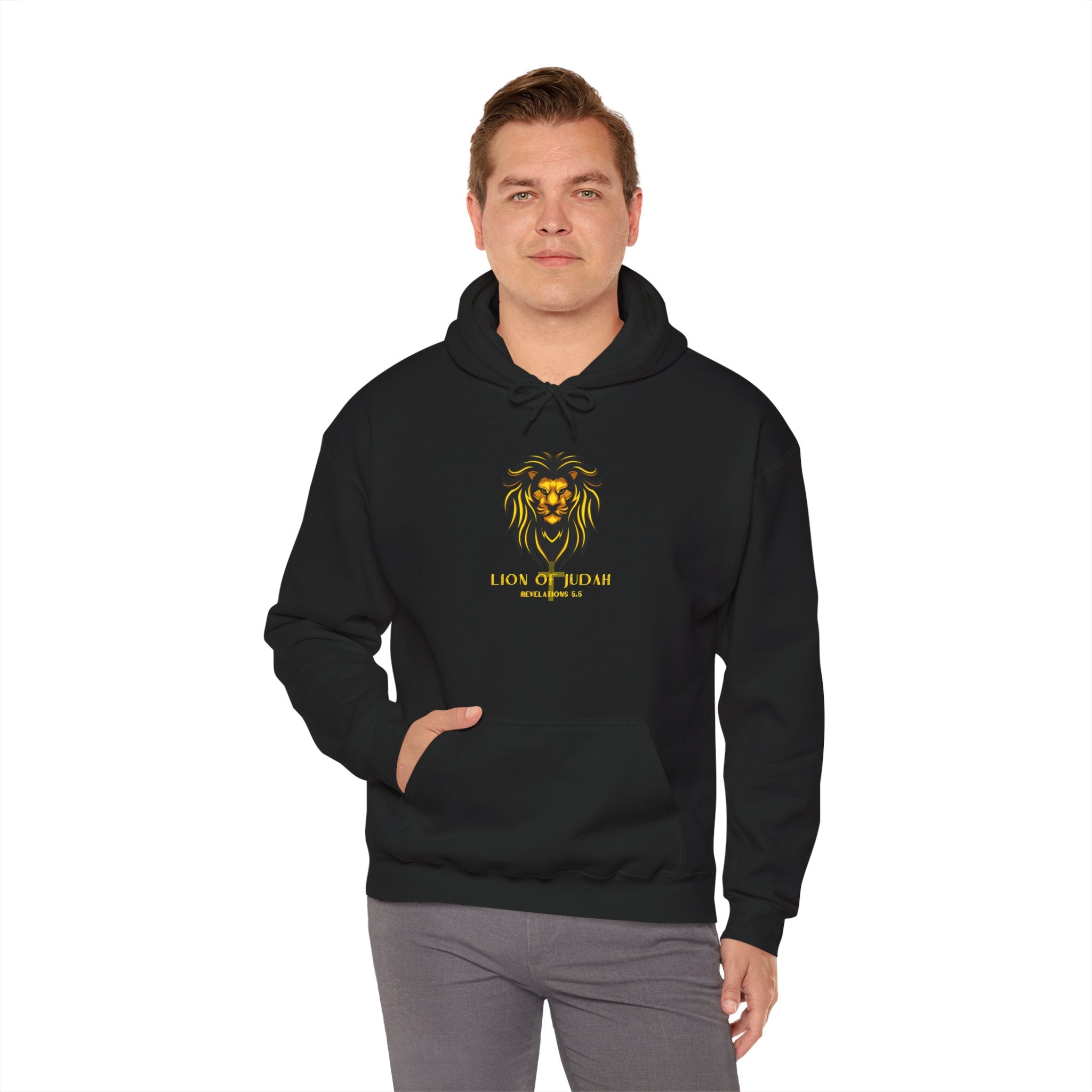 Lion of Judah Hoodie — Gold Lion Graphic Christian Sweatshirt