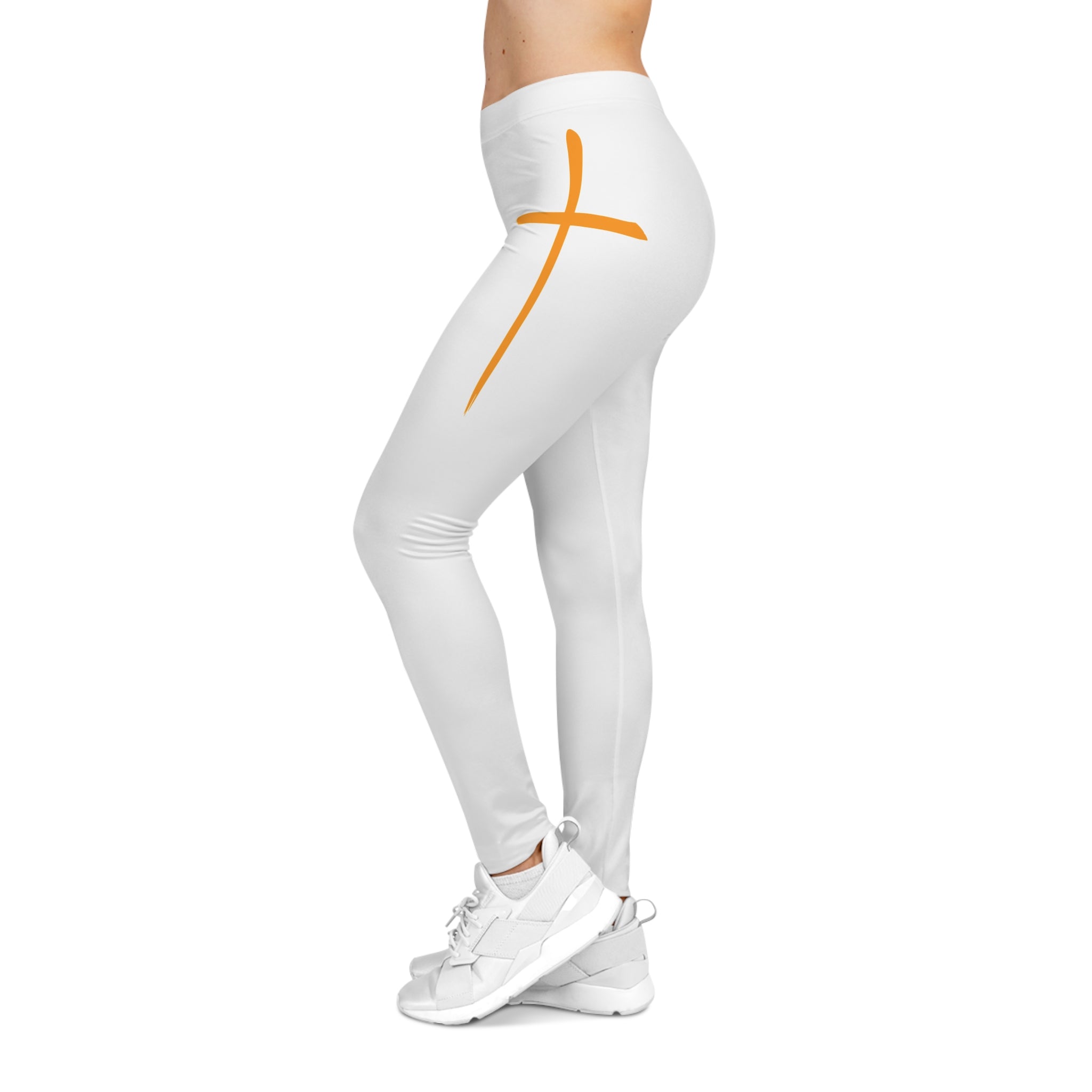 Faith Graphic Leggings — "Jesus Is King" Cross Design