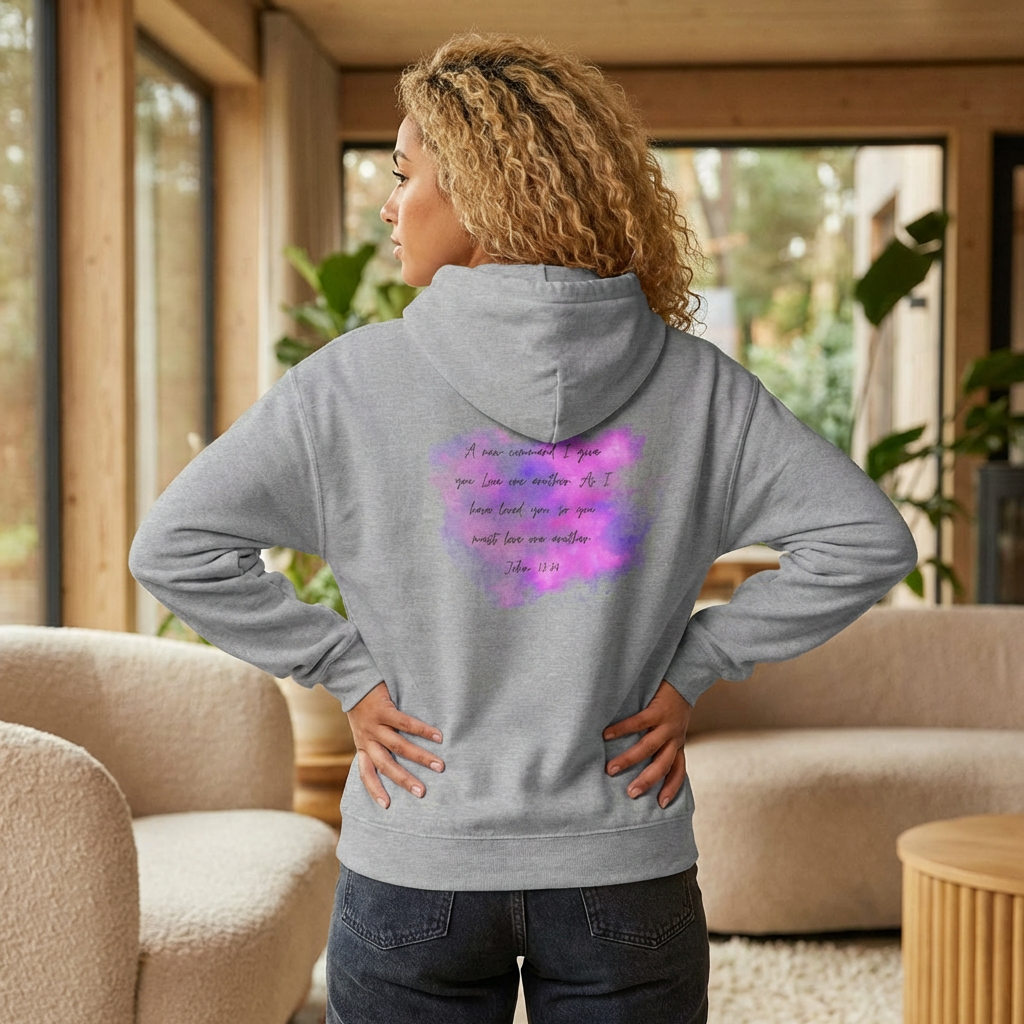 Inspirational Pastel Watercolor Hoodie — 'LOVE' Motivational Graphic