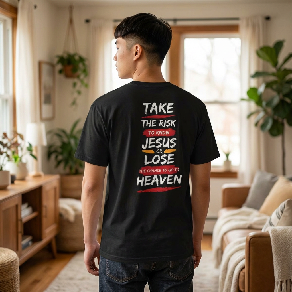 Christian T‑Shirt — "Know Jesus" Inspirational Gospel Tee (Take the Risk to Know Jesus)