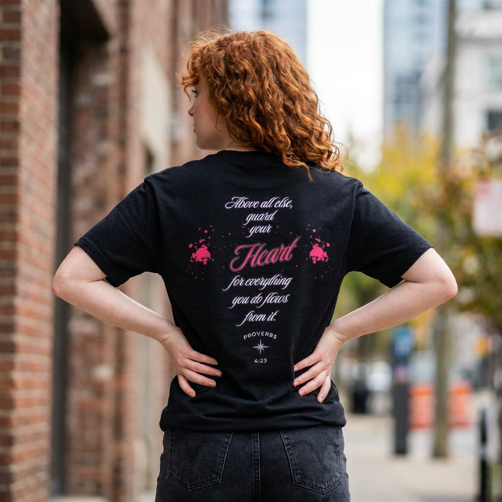 Guard Your Heart T-Shirt — ‘Guard Your Heart’ Script Design (Inspirational, Faith-Based)