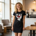 Peace Dove T‑Shirt Dress — Floral White Dove Graphic