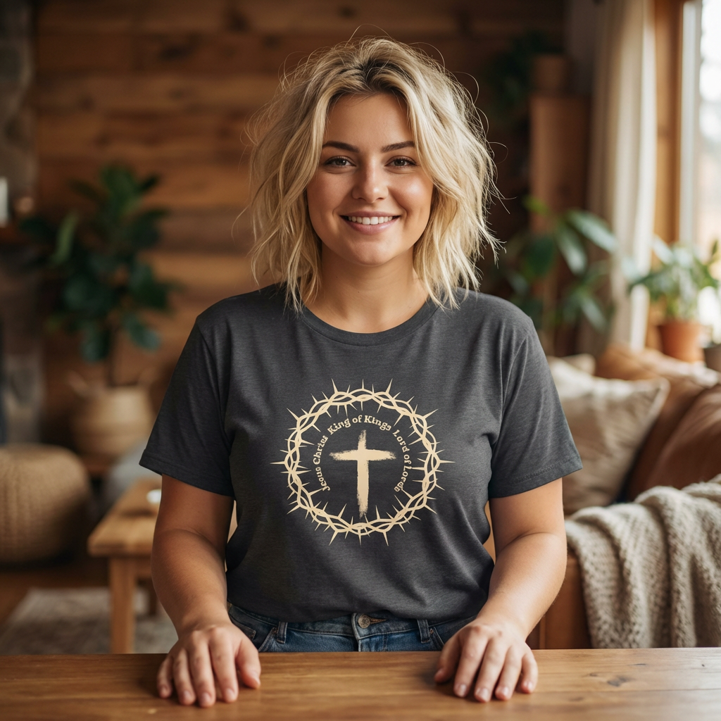 Christian Cross T-Shirt — Crown of Thorns Faith Tee