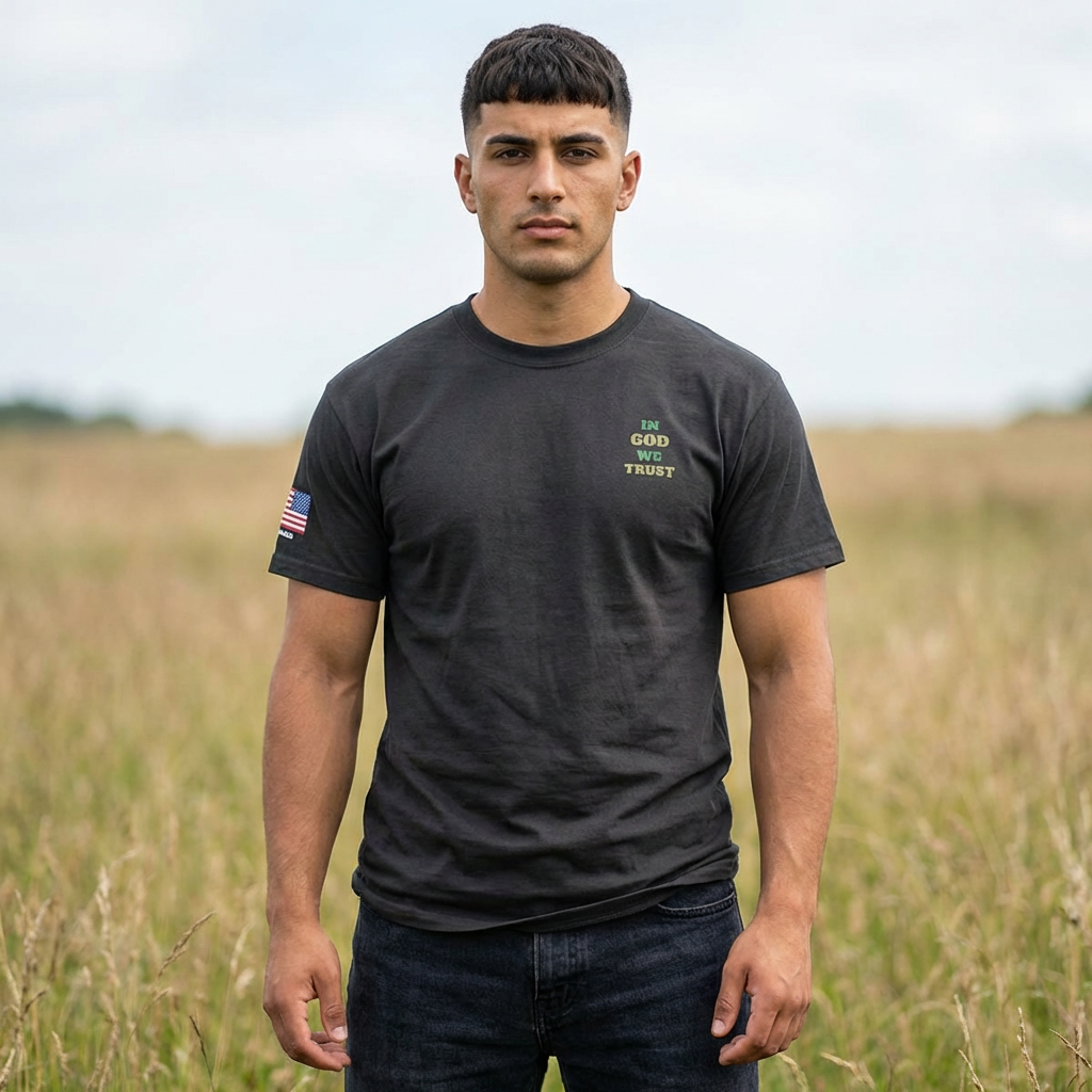 Faith & Service T‑Shirt — "In God We Trust" Military Faith Tee (Deuteronomy 20:4)