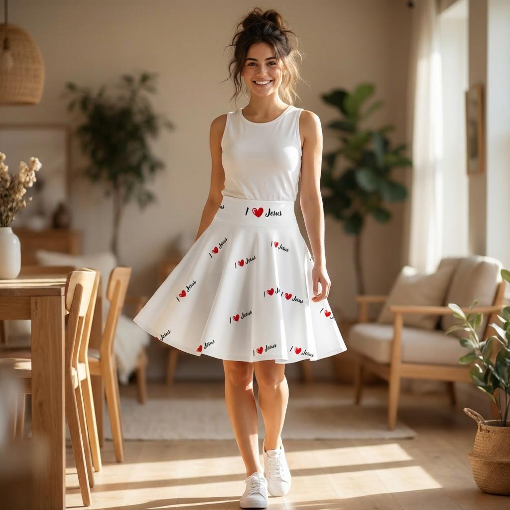 I Heart Jesus Skirt — Christian Faith Print Women’s Skirt
