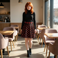 Jesus Heart Skater Skirt — Red Heart Pattern Christian Skirt